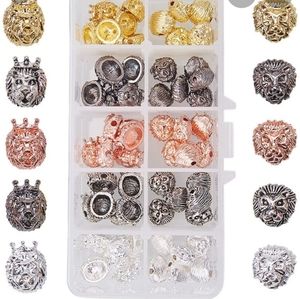 PandaHall 60 pcs alloy lion head beads /jewelry